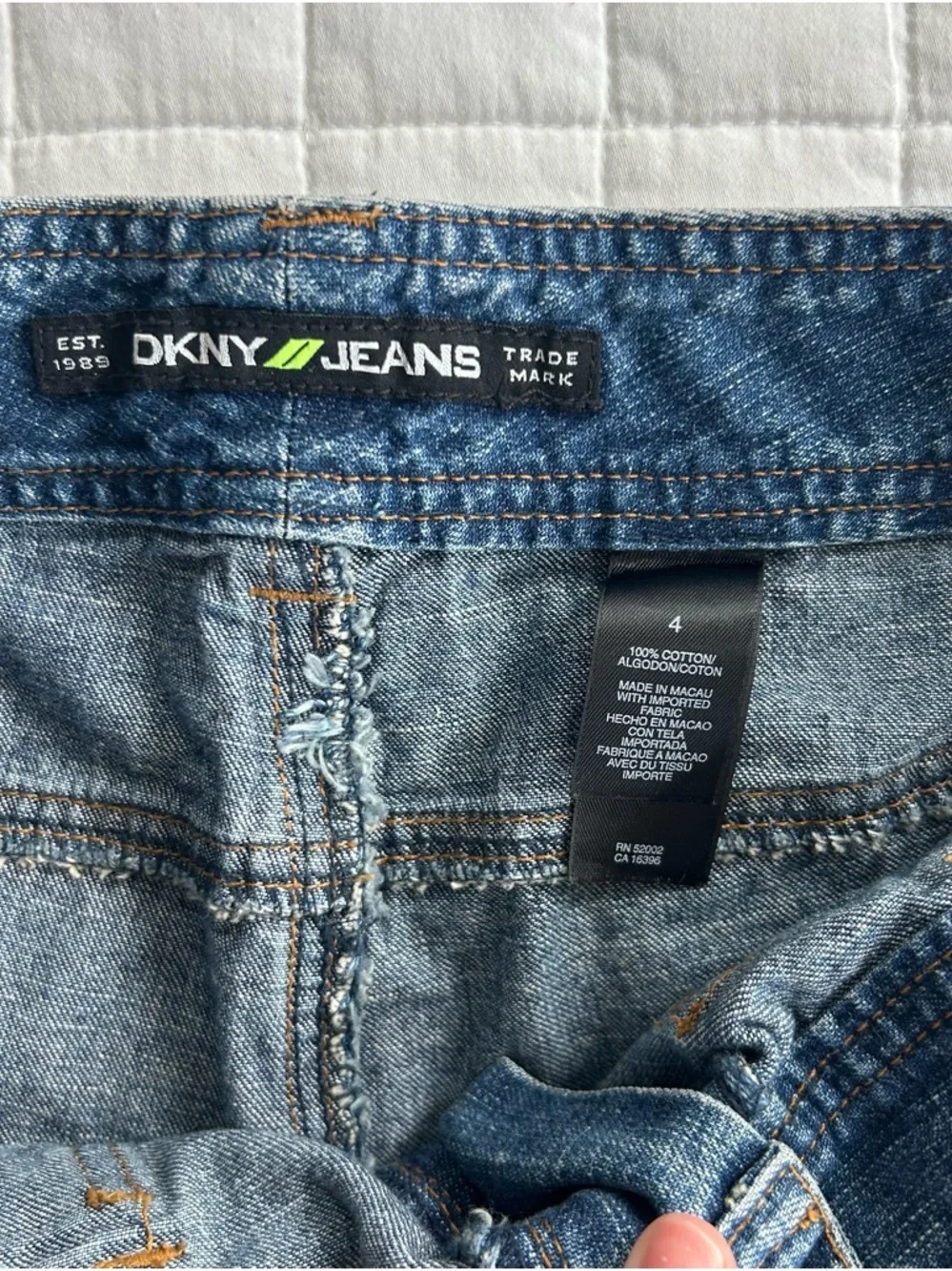 DKNY Denim Shorts with Front Flap Pockets - Picture 3 of 6
